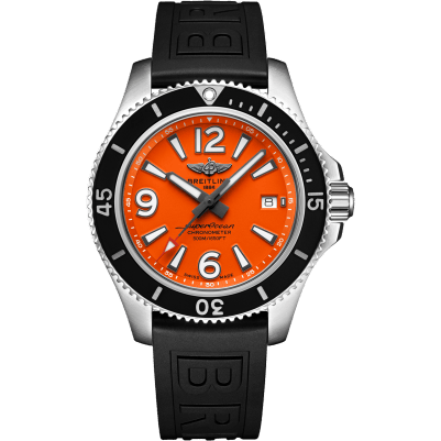 Superocean 42 Stainless Steel / Orange / Rubber / Pin