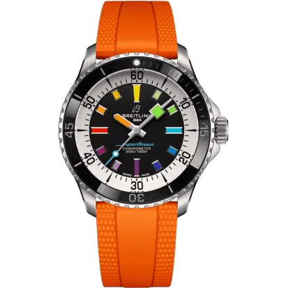 SuperOcean Automatic 42 Stainless Steel / Black - Rainbow / Rubber