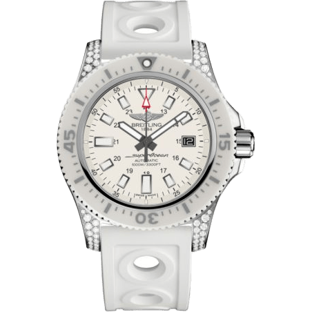 Superocean 44 Special Stainless Steel / Diamondworks / Hurricane White / Rubber