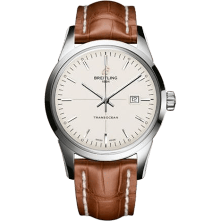 Transocean Date Stainless Steel / Silver / Croco / Pin