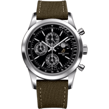 Transocean Chronograph 1461 Stainless Steel / Black / Military / Pin