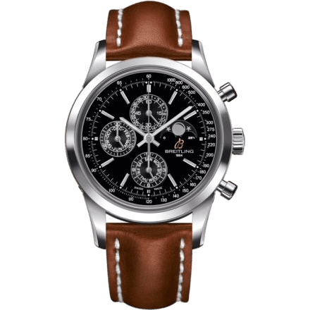 Transocean Chronograph 1461 Stainless Steel / Black / Calf / Pin