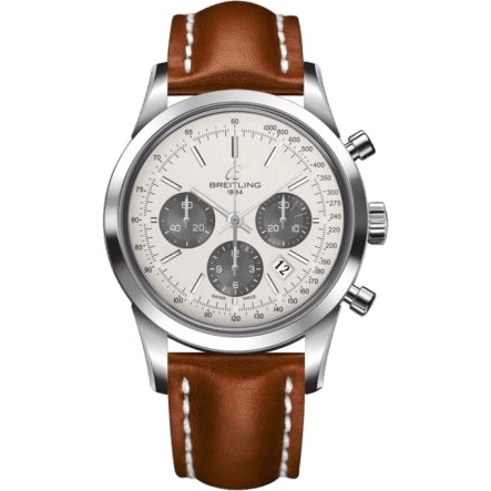 Transocean Chronograph Stainless Steel / Panda / Calf / Pin