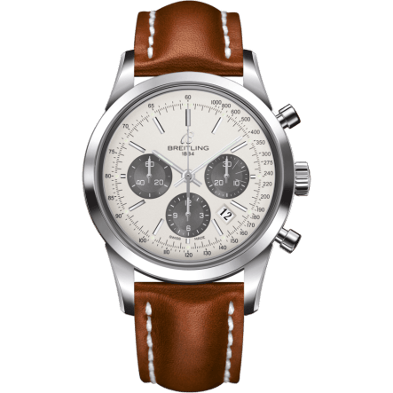 Transocean Chronograph Stainless Steel / Panda / Calf / Folding