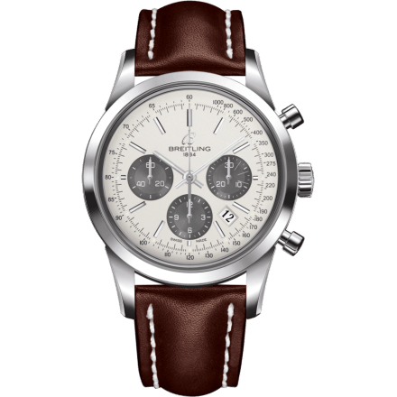 Transocean Chronograph Stainless Steel / Panda / Calf / Pin