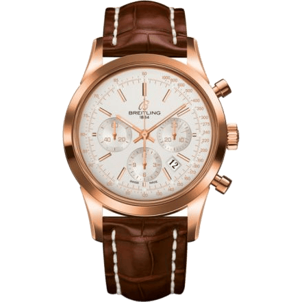 Transocean Chronograph Red Gold / Silver / Croco