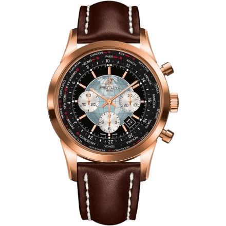 Transocean Chronograph Unitime Red Gold / Black / Calf
