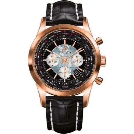 Transocean Chronograph Unitime Red Gold / Black / Croco
