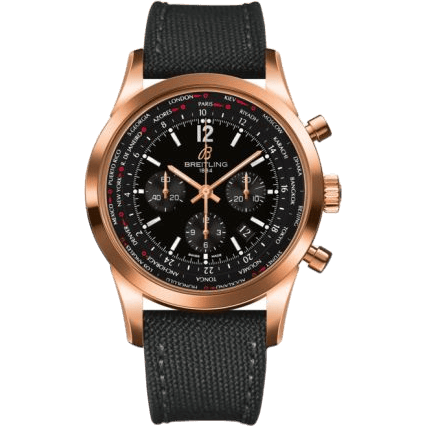 Transocean Chronograph Unitime Pilot Red Gold / Black / Military