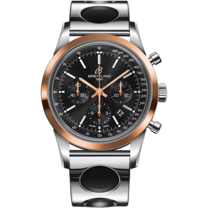 Transocean Chronograph Stainless Steel Red Gold / Black / Air Racer