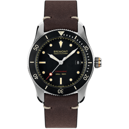 Supermarine S301 Stainless Steel / Black / Calf