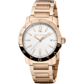 Bulgari Solotempo 39 Pink Gold Silver Bracelet