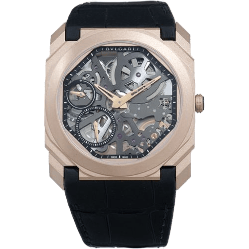 Octo Finissimo Skeleton Pink Gold / Alligator