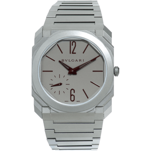 Octo Finissimo Automatic Titanium / Grey - Burgundy / Bracelet