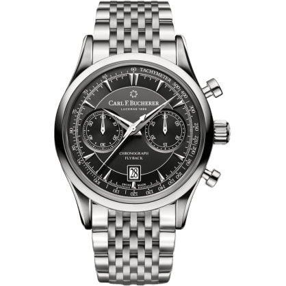 Manero Flyback Stainless Steel / Black / Bracelet