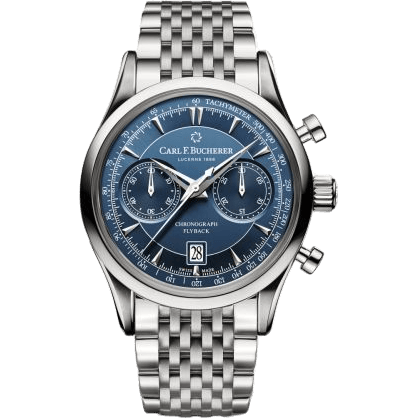 Manero Flyback Stainless Steel / Blue / Bracelet