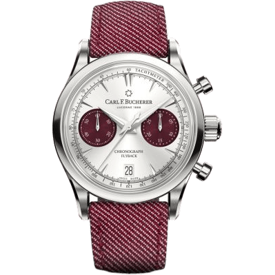 Manero Flyback 40 Stainless Steel / Silver - Red