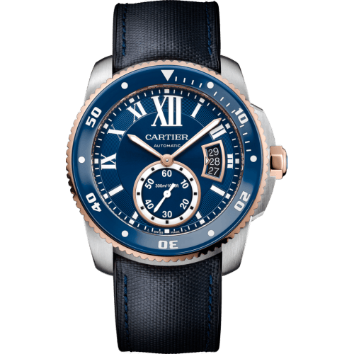 Calibre de Cartier Diver Stainless Steel / Pink Gold / Blue / Rubber