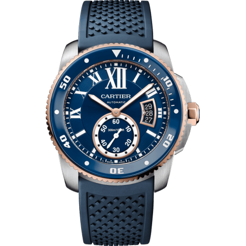 Calibre de Cartier Diver Stainless Steel / Pink Gold / Blue / Rubber