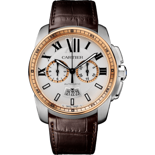 Calibre de Cartier Chronograph Stainless Steel / Pink Gold / Silver