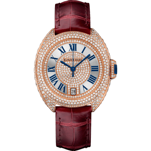 Clé de Cartier 35 Pink Gold / Full Diamonds / Red