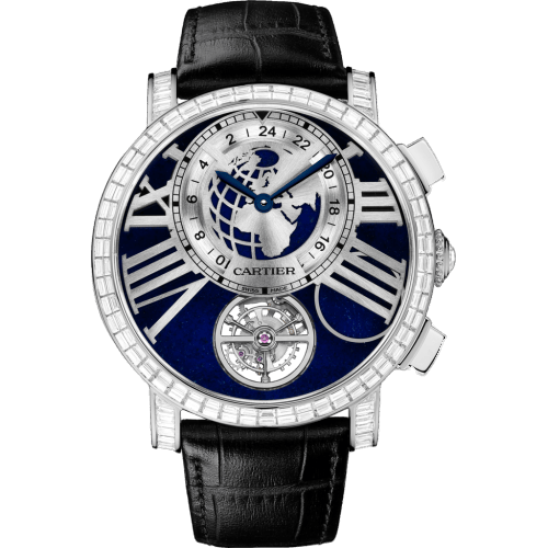 Rotonde de Cartier Earth and Moon Platinum / Baguette