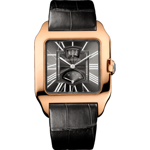 Santos Dumont 38 Date / Power Reserve Pink Gold / Grey