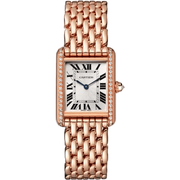 Tank Louis Cartier Small Manual Rose Gold - Diamond / Silver / Bracelet