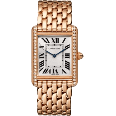 Tank Louis Cartier Large Manual Rose Gold - Diamond / Silver / Bracelet
