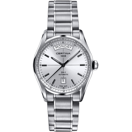 DS-1 Day-Date Stainless Steel / Silver / Bracelet