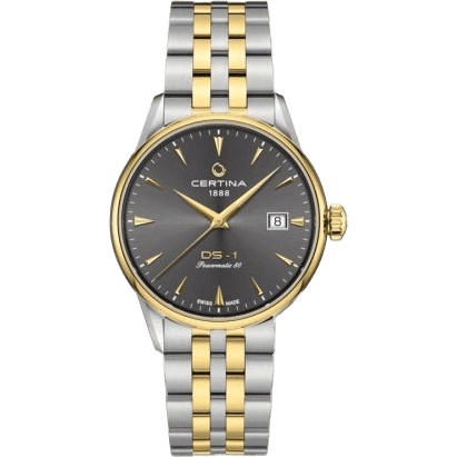 DS-1 Powermatic 80 38 Stainless Steel - Yellow Gold / Grey / Bracelet