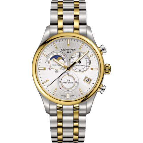 DS-8 Chronograph Moon Phase Stainless Steel / Gold / Bracelet