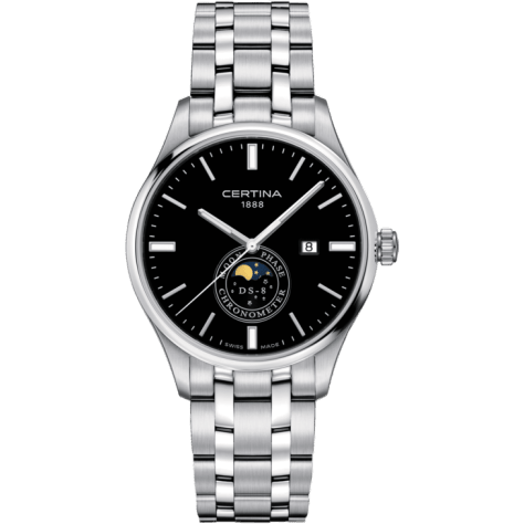 DS-8 Moon Phase Stainless Steel / Black / Bracelet
