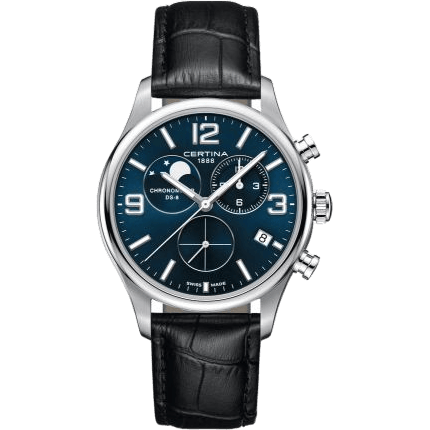 DS-8 Chronograph Moon Phase Stainless Steel / Blue
