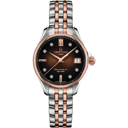 DS Action 34.5 Powermatic Stainless Steel - Yelllow Gold / Brown
