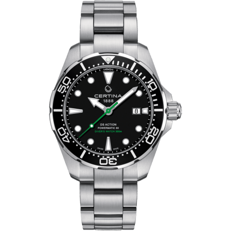 DS Action Diver Powermatic 80 43 Stainless Steel / Black / Bracelet