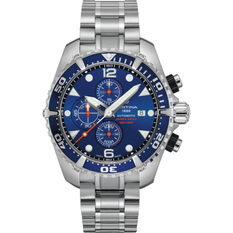 DS Action Diver Chronograph Automatic Stainless Steel / Blue / Bracelet