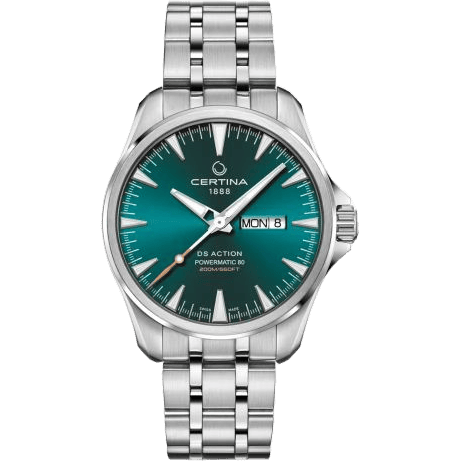 DS Action Powermatic 80 Day-Date Stainless Steel / Blue / Bracelet