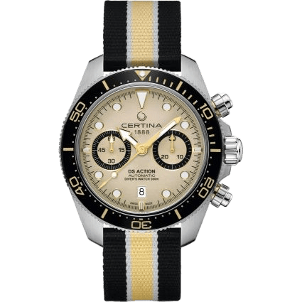 DS Action Diver Chrono Stainless Steel / Sand / NATO