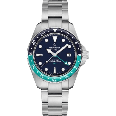 DS Acition GMT Powermatic 80 Stainless Steel / Blue / Bracelet