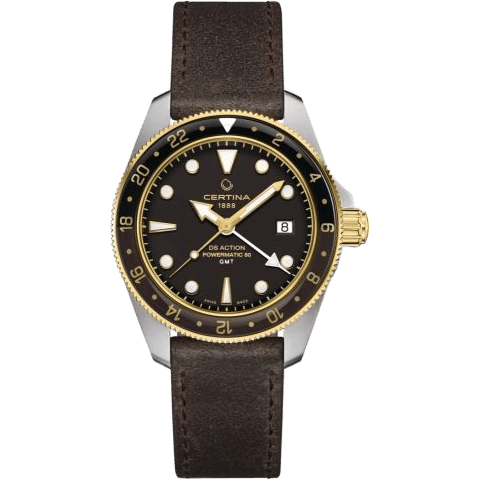 DS Acition GMT Powermatic 80 Stainless Steel - Yellow Gold / Black