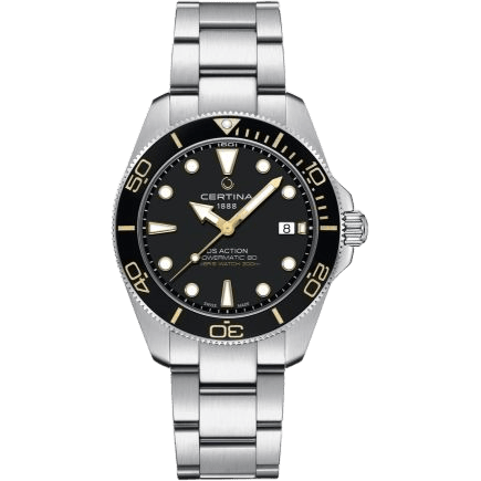 DS Action Diver 40.5 Powermatic Stainless Steel / Black / Bracelet