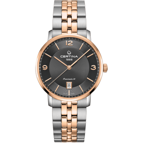 DS Caimano Powermatic 80 Stainless Steel / Rose Gold PVD / Grey / Bracelet