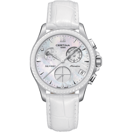 Ds First Lady Chronograph Moon Phase Stainless Steel - Ceramic / MOP