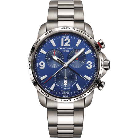 DS Podium Big Size Chrono 1/100 Sec Titanium / Blue