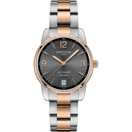 DS Podium 33 Stainless Steel - Rose Gold / Grey / Bracelet