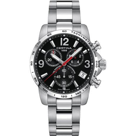 DS Podium Chronograph 1/10 Sec Stainless Steel / Black / Bracelet
