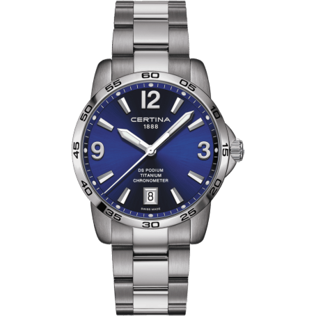DS Podium 40 Titanium / Blue / Bracelet