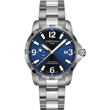 DS Podium GMT Stainless Steel / Blue / Bracelet