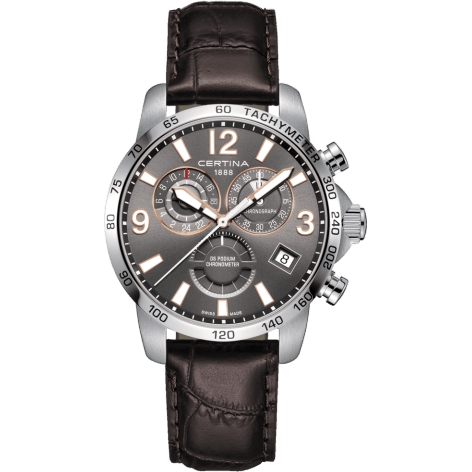 DS Podium Chronograph GMT Stainless Steel / Grey / Strap